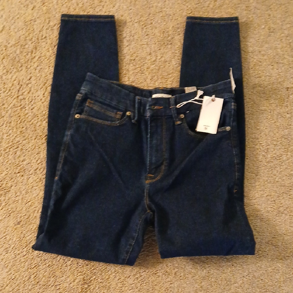 Good American Good Waist Dark Blue Denim Jeans